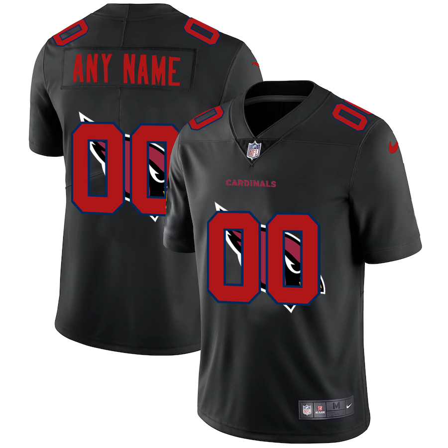 Wholesale Arizona Cardinals Custom Men Nike Team Logo Dual Overlap Limited NFL Jersey Black